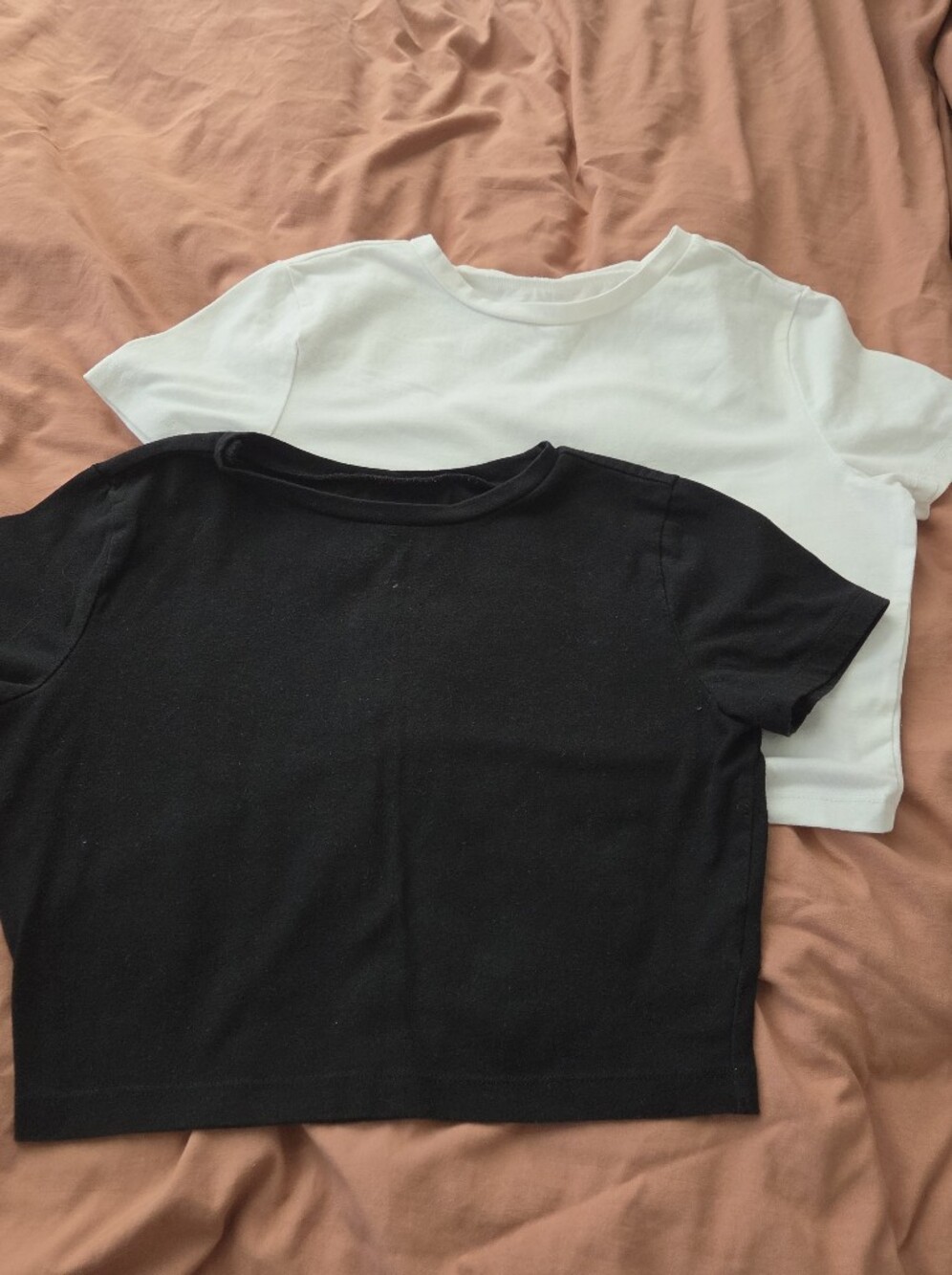 wild fable Black and White Short-Sleeve Womens Cropped Tees
